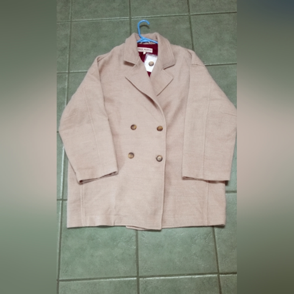 NWT Free People Camel Car Coat Size L